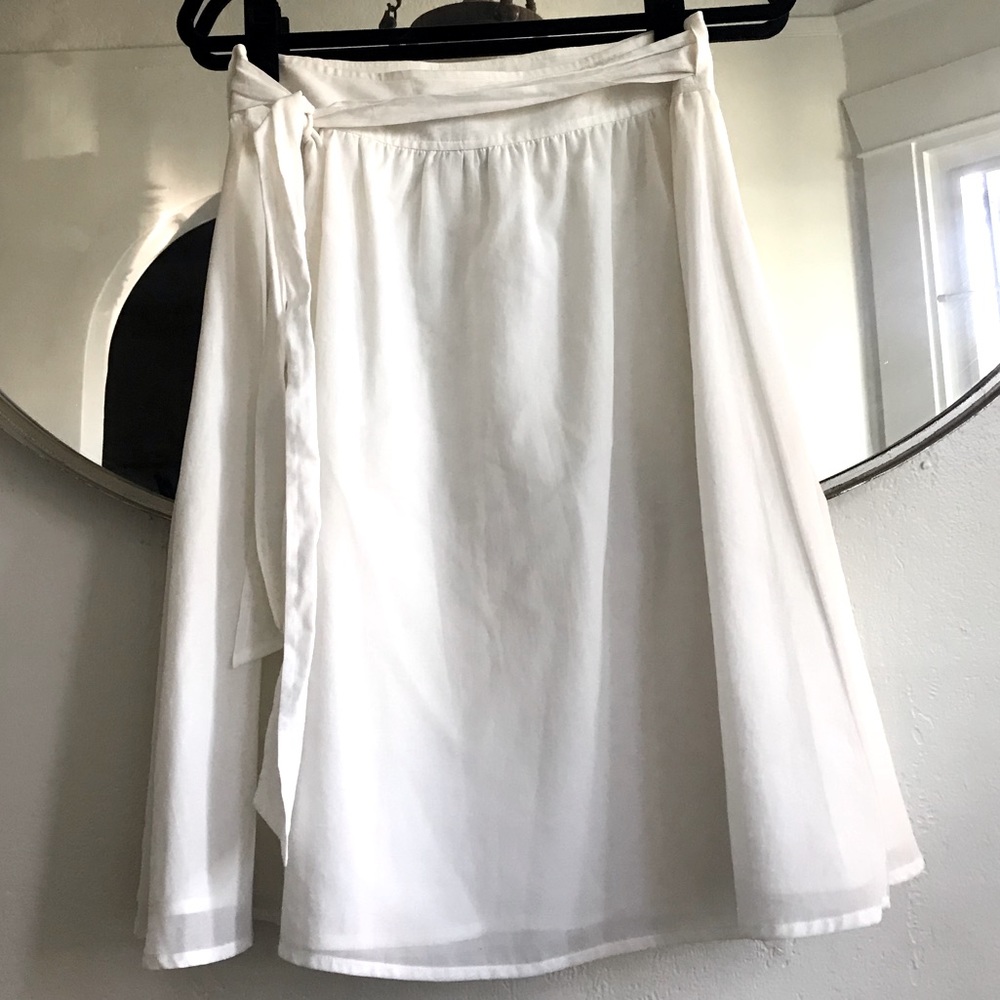 White theory wrap skirt